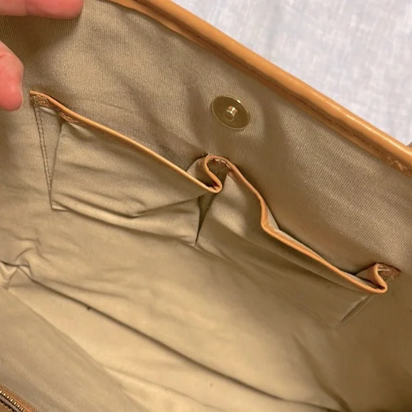 Tory Burch Rae Floral Raffia Embellished Lined Straw Tote Bag w Leather Straps - Picture 4 of 6